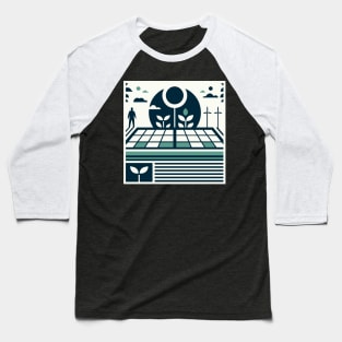 Future Bloom: Solarpunk Gardening T-Shirt – Embrace Eco-Futurism Baseball T-Shirt